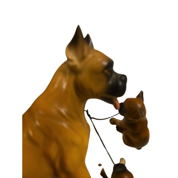 Boxer Dog With Puppies Ceramic Figurine Lipper and Mann Creations Japan Vintage - Picture 6 of 14